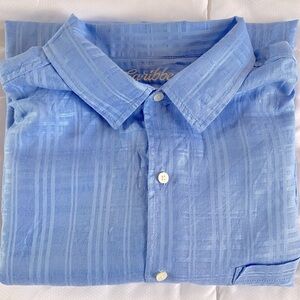 Caribbean Men’s Button Down Short Sleeve Shirt Big & Tall Size 2XLT